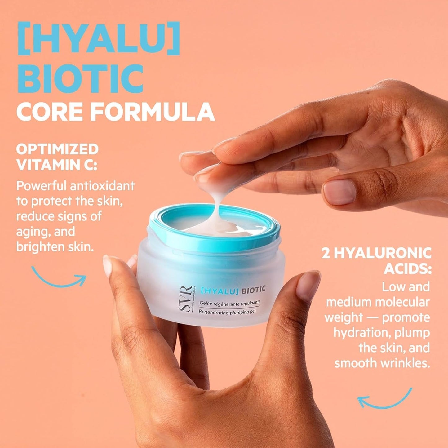 SVR HYALU Biotic Face Moisturizer - Intensive Hydration with Hyaluronic Acid & Probiotics | 1.7 fl. oz.