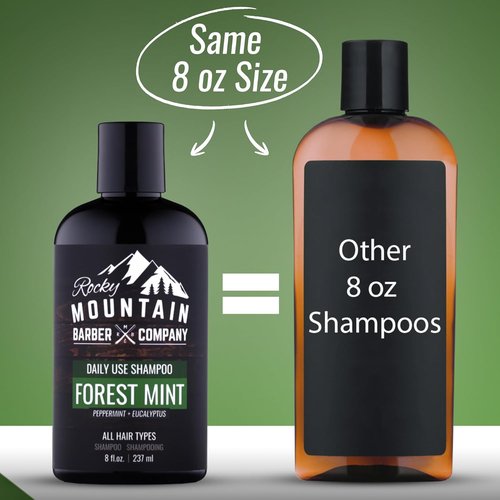 Rocky Mountain Barber Company Men's Shampoo - Tea Tree Oil, Peppermint & Eucalyptus | All Hair Types