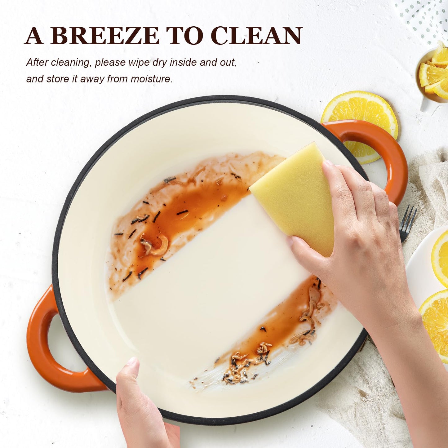 Overmont Enameled Cast Iron Dutch Oven - 4.5QT Pot with Lid Cookbook & Cotton Potholders - Heavy-Duty Cookware for Braising, Stews, Roasting, Bread Baking bottle green