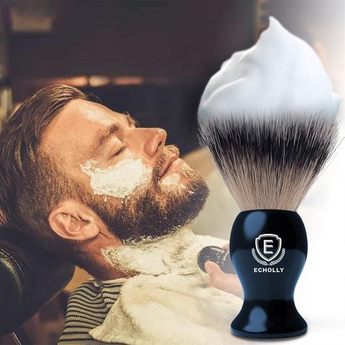 Echolly Luxury Shaving Brush for Men - Super Strong No-Shedding Bristles | Smooth Acrylic Handle