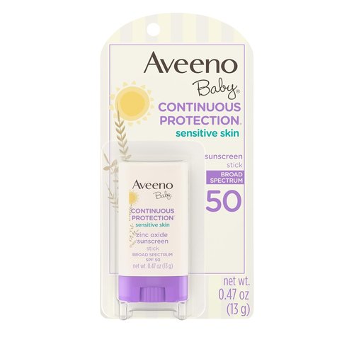 Aveeno Baby Mineral Sunscreen Stick - SPF 50 Protection for Sensitive Skin | Travel Size 0.47 oz