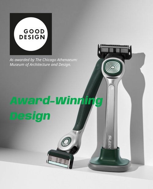 DORCO SLEEK 6 Blade Razor for Men with 2 Cartridges | Men's Cartridge Razors with Razor Handle and Smooth Shaving Blades | Men’s Razors with Multi-Flex Technology