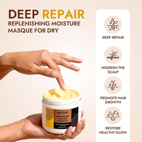 Orvian Caviar Hair Mask - Deep Repair & Moisture Treatment for Dry, Coarse, Damaged Hair