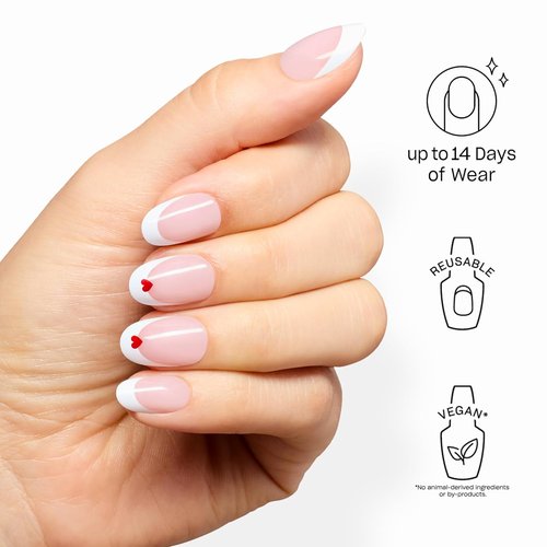 OPI On Point Press On Nails - Short Round, Squoval & Almond Styles | 30 Count with Glue | Long Lasting & Reusable