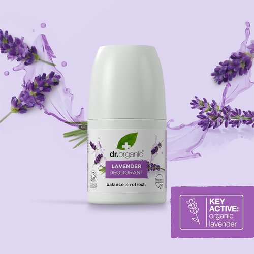 Dr Organic Lavender Deodorant - Natural Odor Protection with Soothing Lavender Essence | 3.4 oz