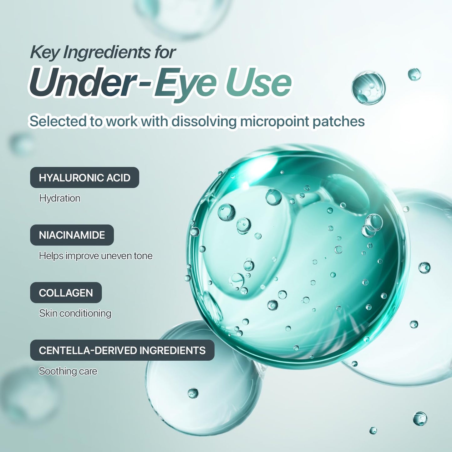 CHARDE Under Eye Patches - Microneedle Eye Mask with Bakuchiol & Hyaluronic Acid for Puffiness (8 Pairs)