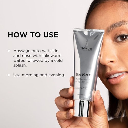 IMAGE Skincare MAX Facial Cleanser - Silky Face Wash with Peptides for Youthful Skin | 4 fl oz