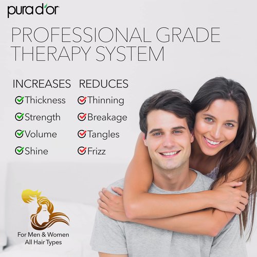 PURA D'OR Clinically Formulated Biotin Shampoo & Conditioner For Hair Thinning - 2X Concentrated Proprietary Herbal Blend Thickening Products For Women & Men, Sulfate Free, 16oz x2