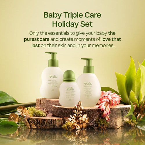 Natura - Mom & Baby Triple Care Set | Brazilian Vegan, Hypoallergenic Moisturizer, Cleanser & Cologne