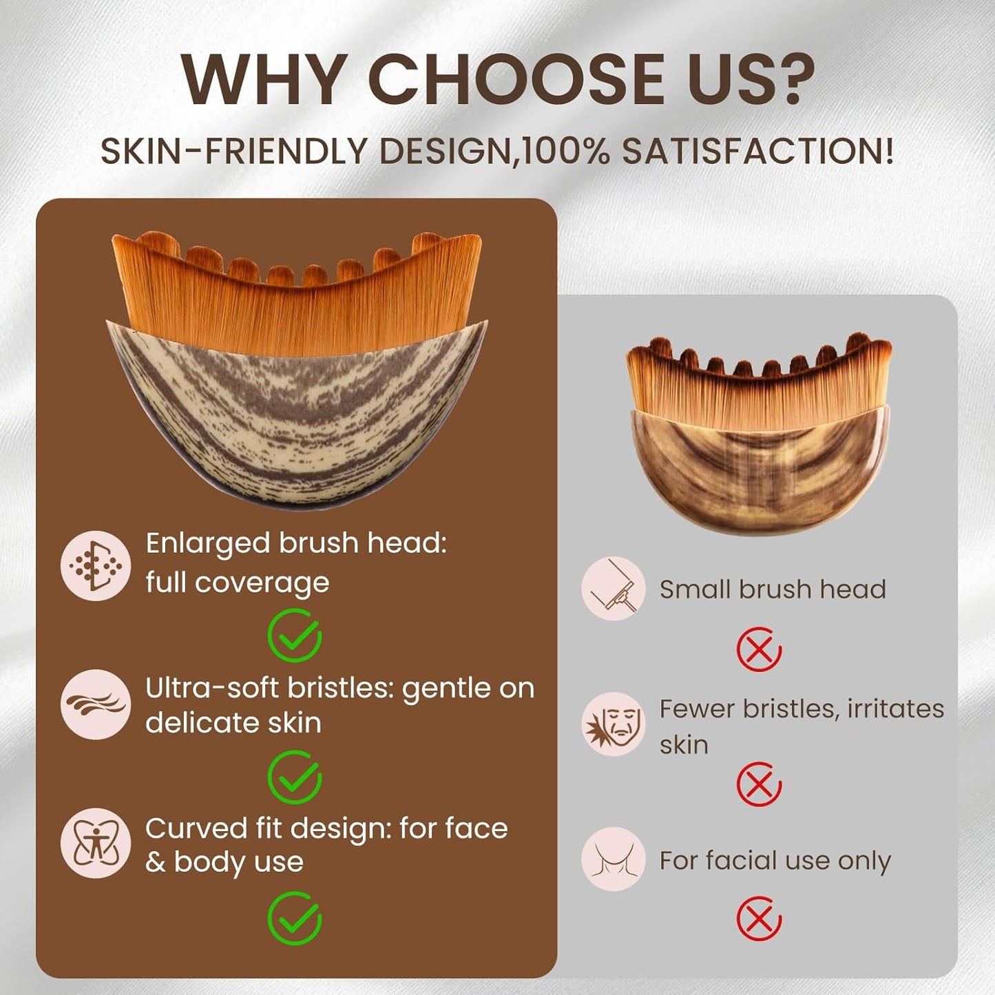 Skiennix 3-in-1 Lymphatic Contour Face Brush - Hypoallergenic Ergonomic Design | Reduces Puffiness & Tightens Skin