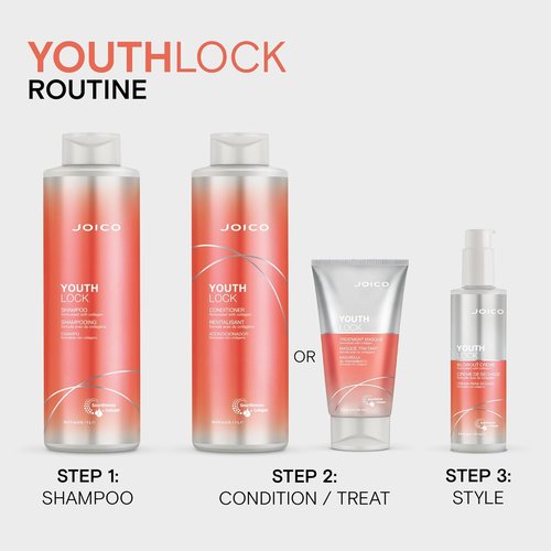 Joico YouthLock Conditioner - Collagen-Infused Formula for Youthful Body & Bounce | Softens & Detangles Hair