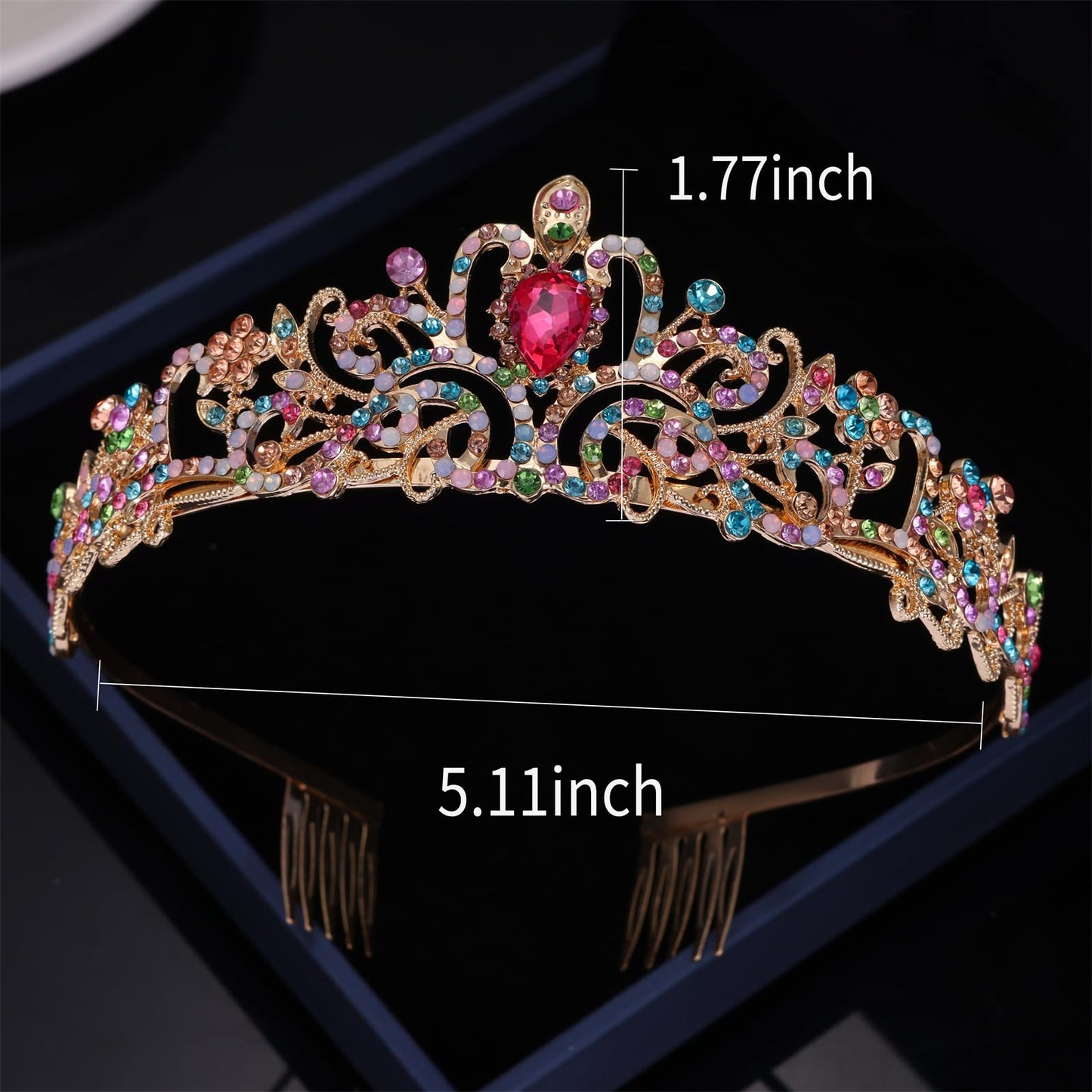 Kamirola - Crystal Tiara Crowns For Women Girls Princess Elegant Crown with Combs Women's Headbands Bridal Wedding Prom Birthday Party Headbands for Women(06) (GoldMult06)