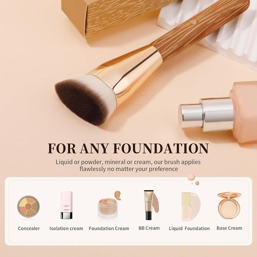 DUcare Angled Foundation Brush - Flawless Makeup Application with Dense Bristles for Precise Blending