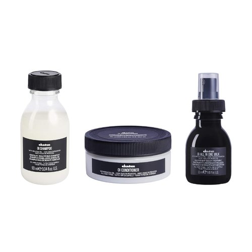 Davines OI Travel Set - Nourishing Shampoo, Conditioner & All In One Milk for Silky-Smooth Shine