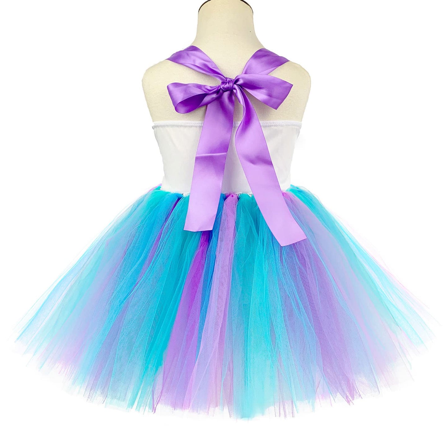 O'COCOLOUR Girls Mermaid Birthday Outfits Halloween Dress Up Costume Easter Summer Vacation Party (5-6 Years, Purple)