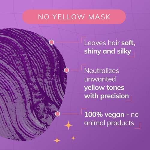 Fanola No Yellow Purple Hair Mask - Deep Conditioning for Blonde & Grey Hair - Neutralizes Brassy Tones (11.8 Fl Oz)