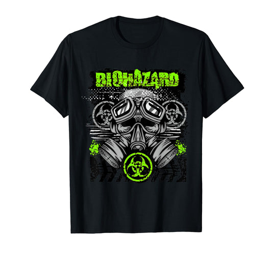 Green Biohazard Halloween Face Mask - Hilarious Costume Idea T-Shirt