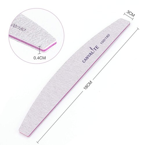 Canvalite Nail Files - 25 PCS Professional Double-Sided Emery Boards | Reusable 100/180 Grit for Salon & Home Use