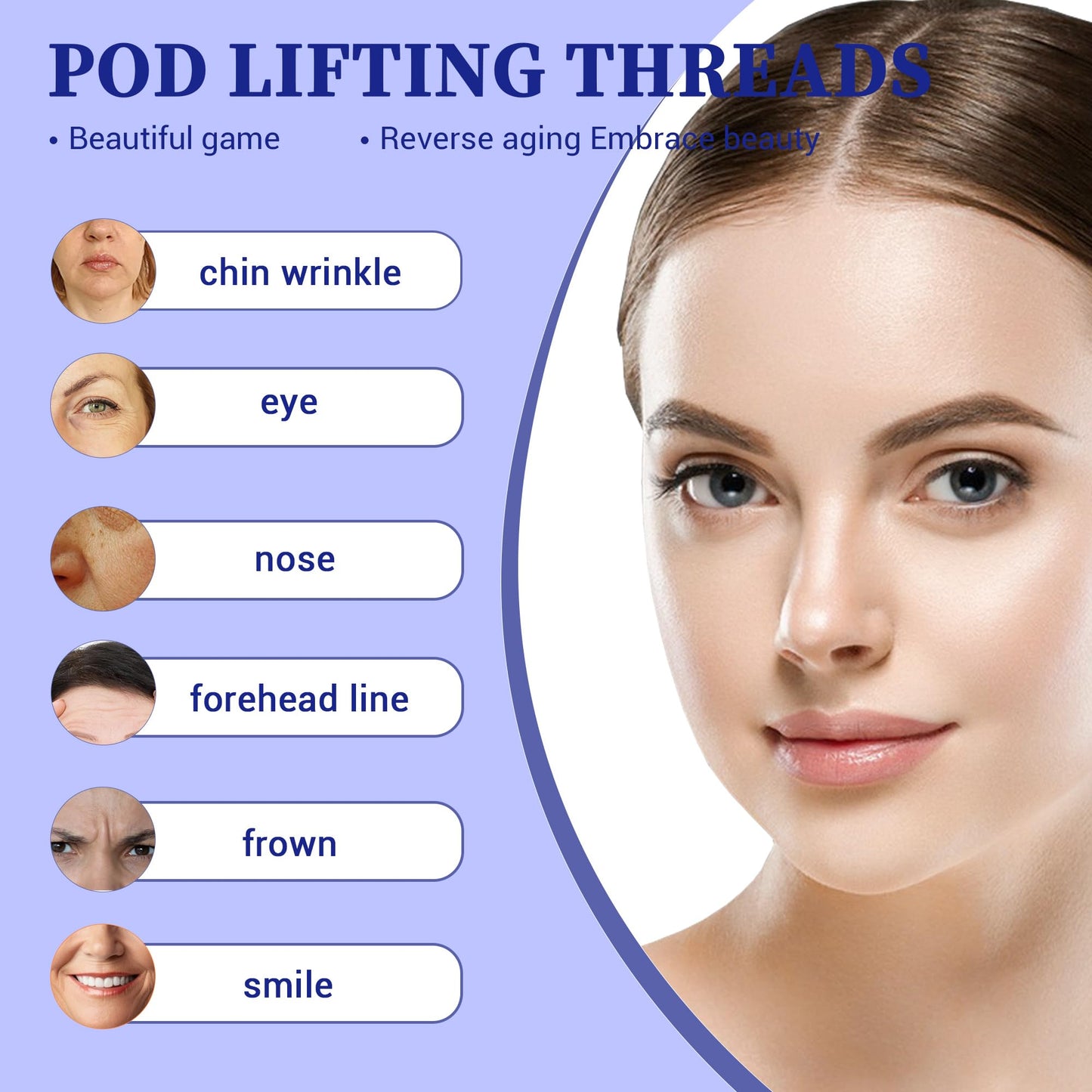 SOZOOM PDO Screw Threads, PDO Thread Lift Korea Whole Body Lifting (100PCS-27G-60mm)