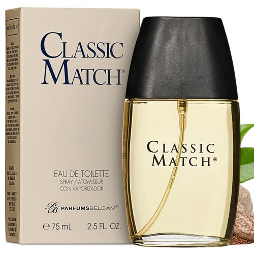 PB ParfumsBelcam Classic Match Eau de Toilette Spray for Men - Warm Oriental Scent with Bergamot & Musk | 2.5 Fl Oz