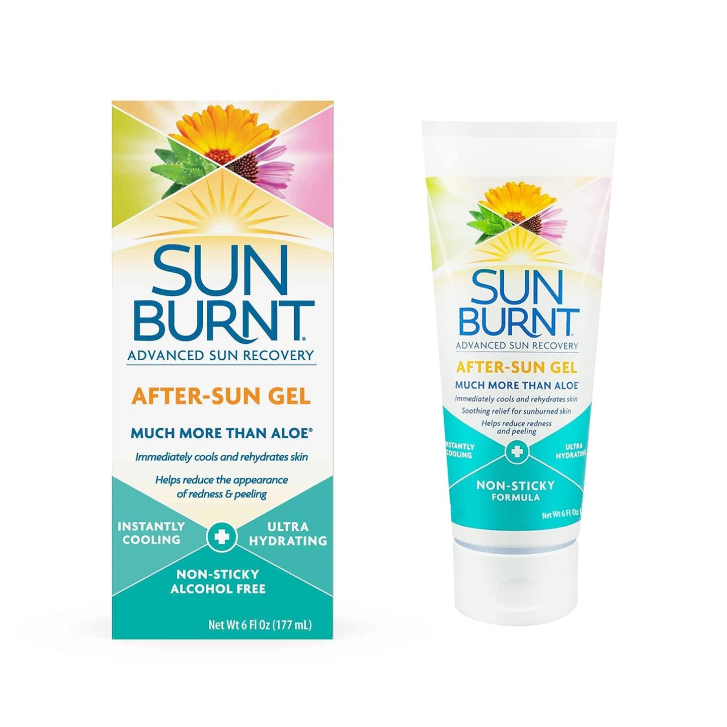 Sunburnt Aloe Vera Gel - Ultra Hydrating Formula for Soothing Skin - 6 Ounce Clear Bottle