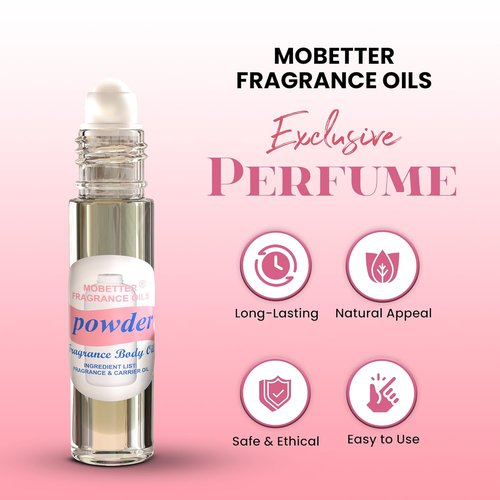 MOBETTER Fragrance Oils - Powder Fresh Scent Unisex Body Perfume Oil | Long-Lasting Aroma