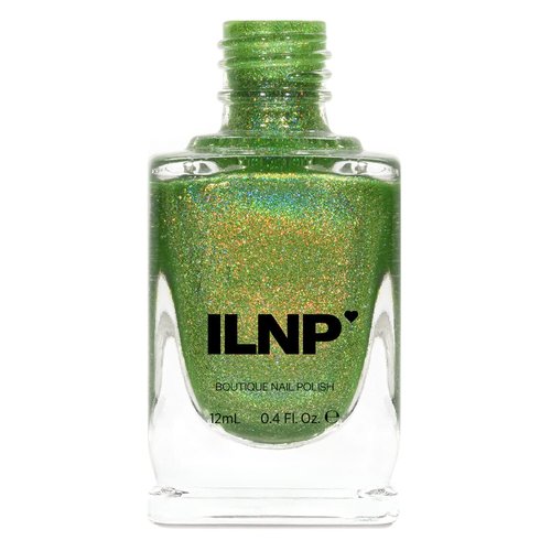 ILNP 1UP Lime Green Holographic Nail Polish - Long-Lasting, Chip Resistant, Non-Toxic & Vegan, 12ml
