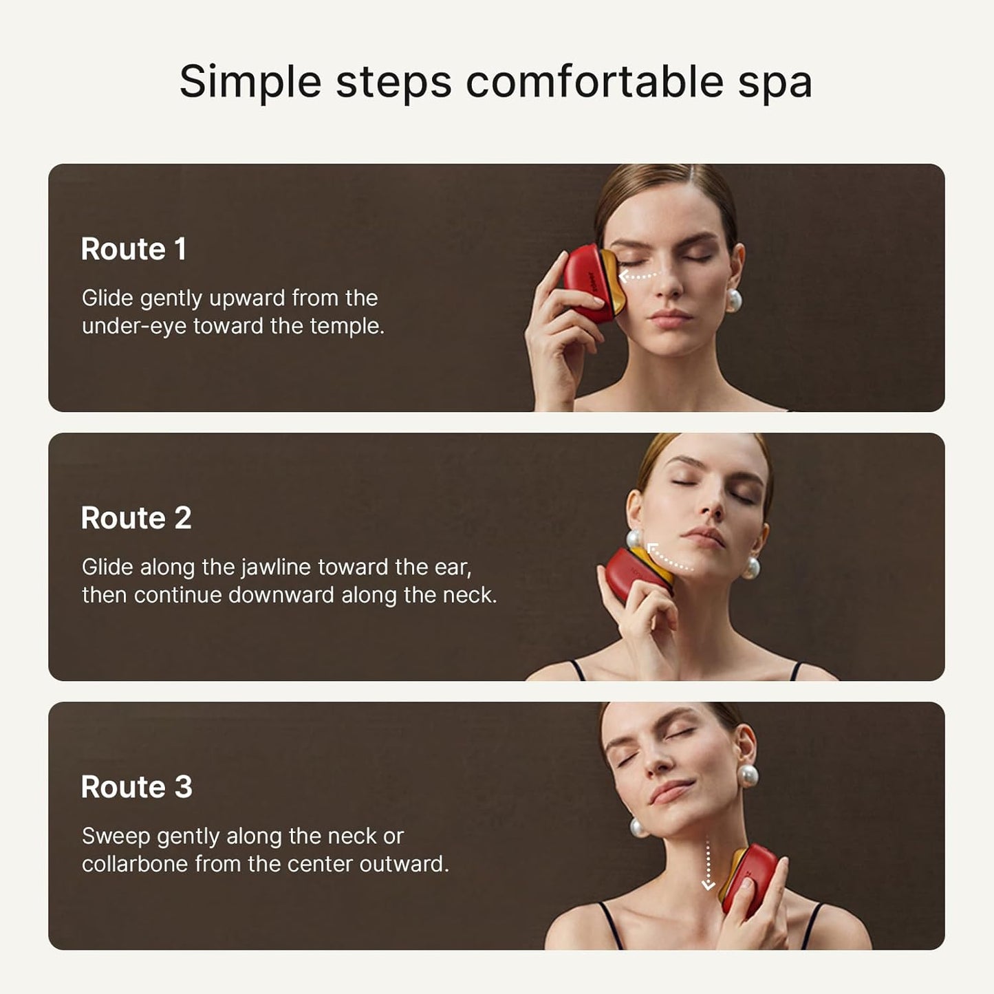 ZDEER Electric Gua Sha Facial Care Set - Heated Brass Face & Neck Massager with Red Light Therapy | Includes 2 × 10ml Massage Oils