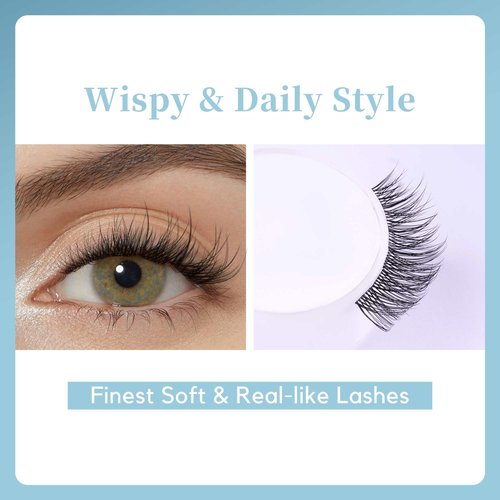 GAQQI Lash Clusters Wispy & Natural Eyelash Clusters Clear Band, 10-14mm Cluster Lashes 120PCS, Cluster Eyelash Extensions C Curve, Cluster Lashes Ultra-thin & Soft Invisivle Band (FEATHER)