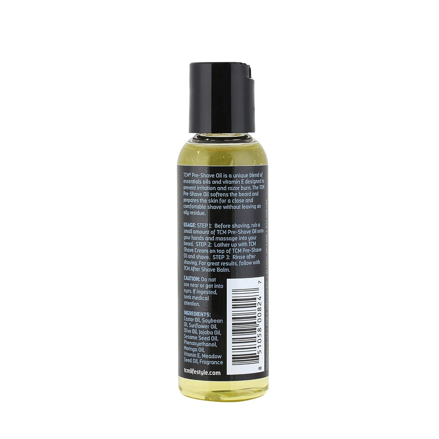 TCM Pre-Shave Oil - Softens Beard & Conditions Skin with Moringa & Olive Oil | Lightweight 2oz, Cruelty-Free