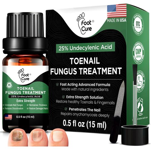Foot Cure Toenail Fungus Treatment - Extra Strength Nail Repair with Tea Tree & Oregano Oil | Made in USA