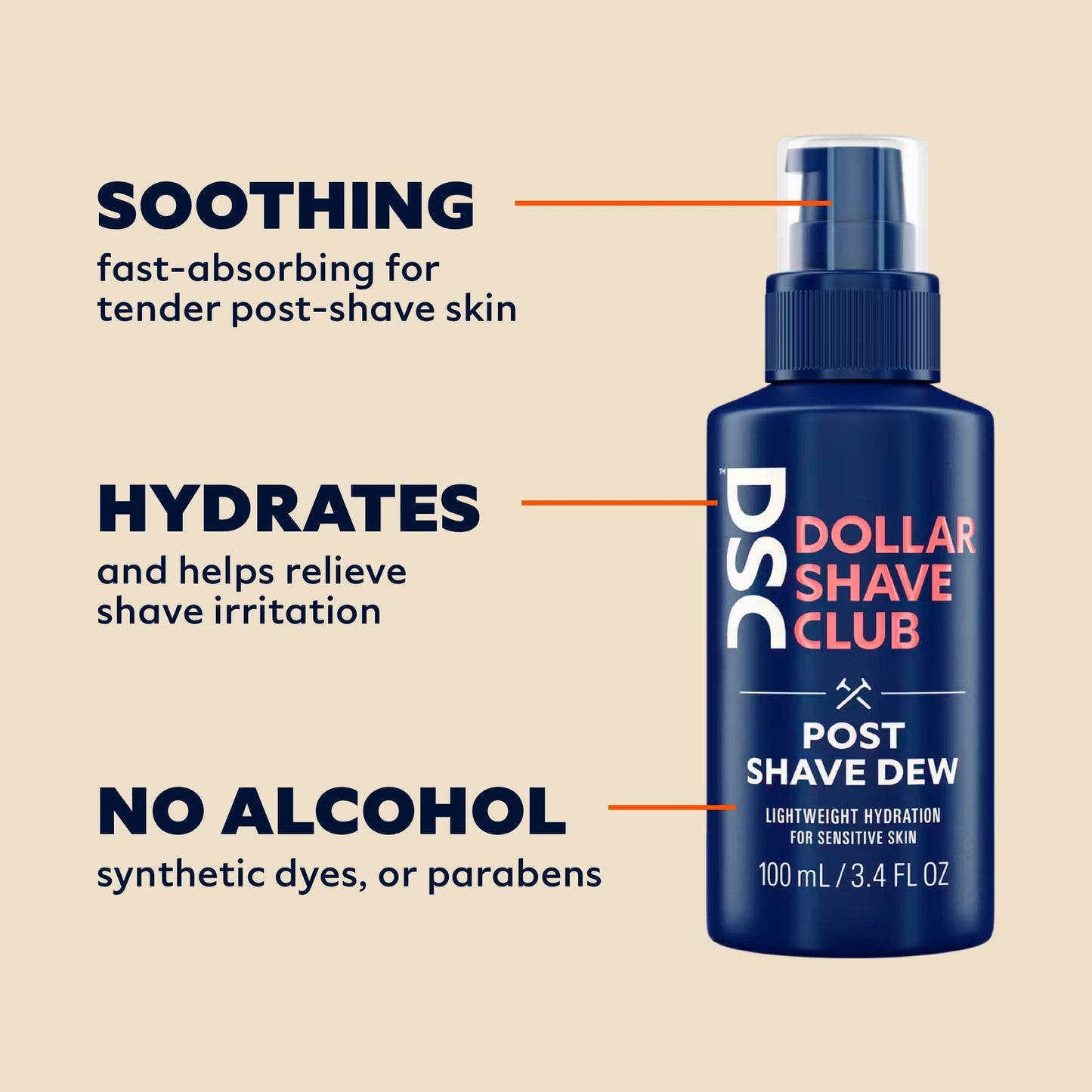 Dollar Shave Club | Post Shave Dew 3.4 ounce (2 Pack) | Moisturizing Shaving Gel for Sensitive Skin