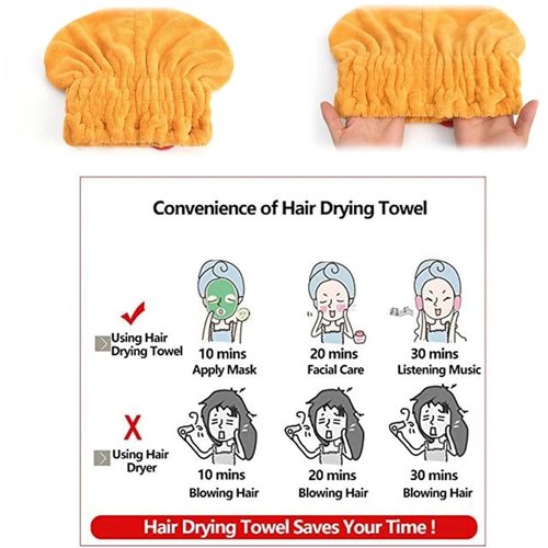 bokando Super Absorbent Hair Towel Wrap for Wet Hair, Efficient Hair Towel Wrap for Women, Quick-Drying Thickened Soft Bow Tie Hair Towel Wrap for Wet Frizzy Long Thick Hair (Blue&Pink)