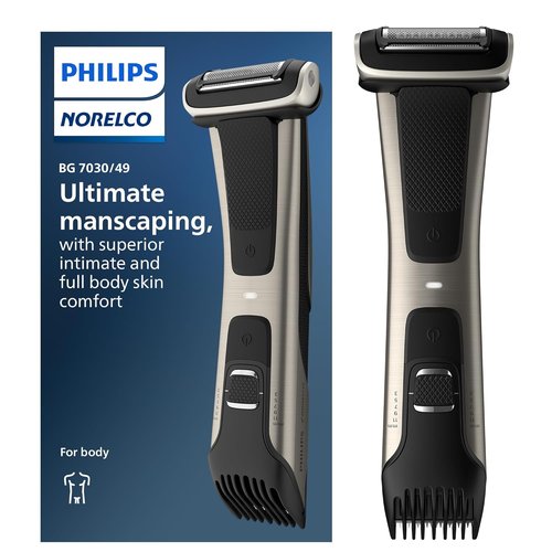 Philips Norelco Bodygroom 7000 - Showerproof Body Trimmer for Men | Precise Grooming, 80 Min Runtime