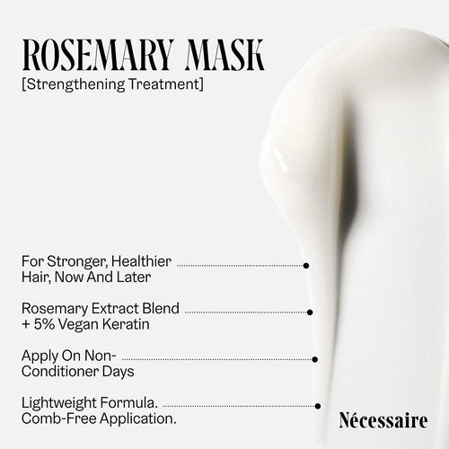Nécessaire Rosemary Leave-In Mask - Strengthening Keratin Hair Treatment for All Hair Types | 60 ml / 2 oz