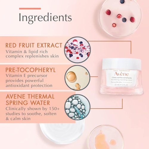 Avène Revitalizing Nourishing Cream, Ultra Nourishing Face Moisturizer, Non-comedogenic 1.6 Fl Oz
