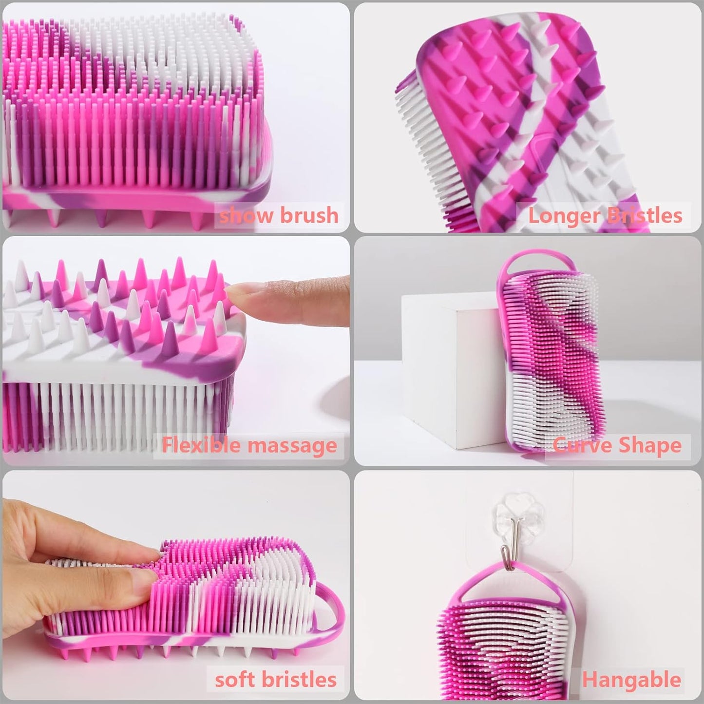 Skiennix Silicone Body Scrubber - Gentle Exfoliating Bath Brush for Women | Travel-Friendly Deep Clean & Massage