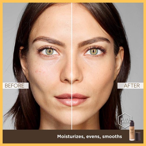 Burt's Bees Goodness Glows Liquid Makeup - Rich Caramel Shade | 1.0 Ounce for Flawless Skin