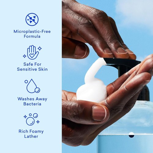 BLUELAND Hand Soap Starter Set - Refillable Glass Foaming Dispenser in Slate with 4 Scented Tablets | 9 Fl Oz Each