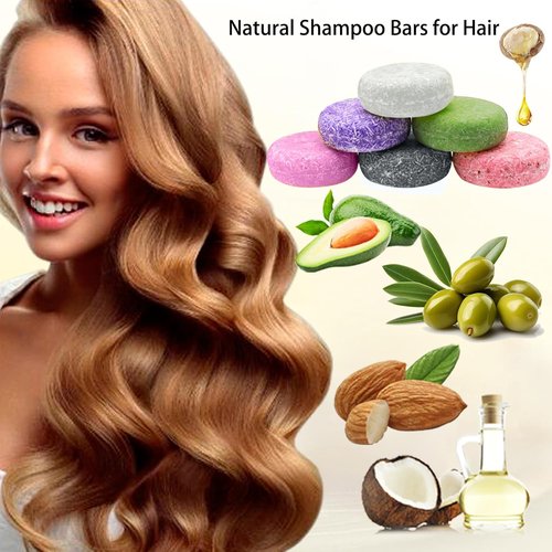 DBEAUTYM 8 Pack Shampoo Bar Gift Set - Natural Solid Soap for Dry Damaged Hair | Plant Essence Oil, Travel Size