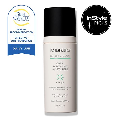 MDSolarSciences Daily Perfecting Moisturizer SPF 30 - Hydrating 2-in-1 Face Moisturizer & Sunscreen with Hyaluronic Acid | 1.7 Oz