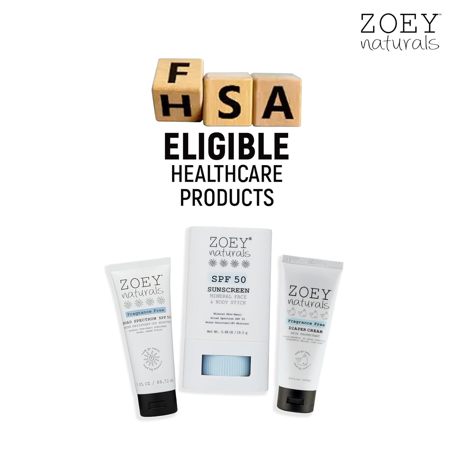 Zoey Naturals SPF 50+ Sunscreen for Babies | Water-Resistant, Reef-Safe, Non-Nano Zinc Oxide
