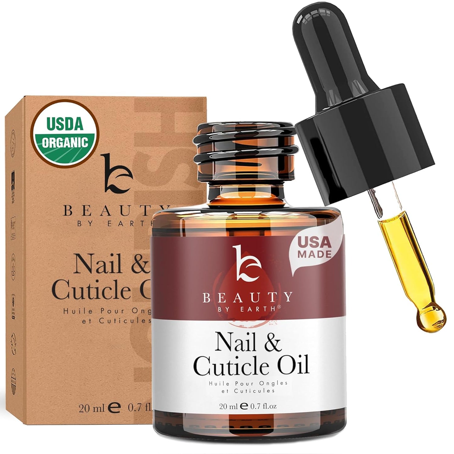 Skiennix Organic Nail & Cuticle Oil - Strengthens & Repairs Damaged Nails | Jojoba & Vitamin E, USA Made