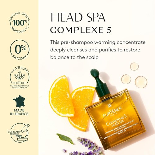 Rene Furterer Head Spa - COMPLEXE 5 Stimulating Plant Concentrate | Pre-Shampoo Scalp Treatment, 1.6 oz