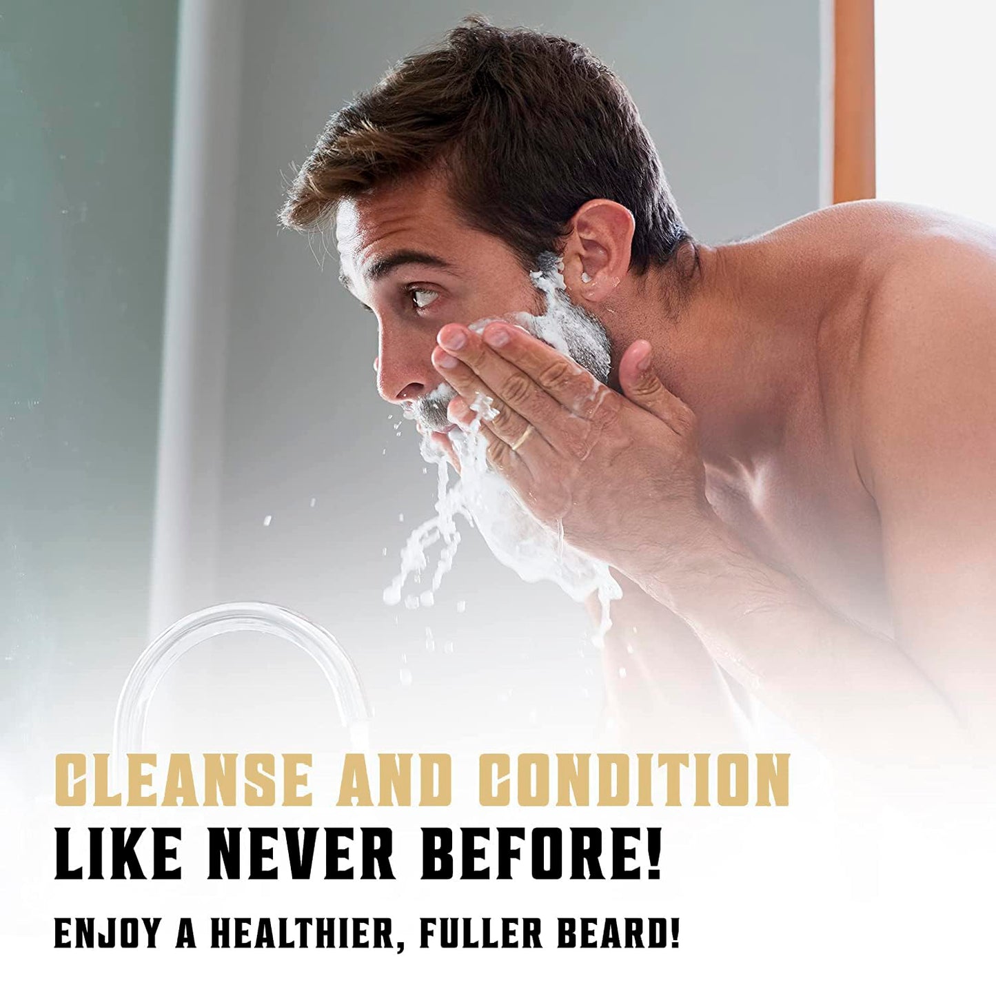 Viking Revolution Beard Wash & Conditioner | Argan & Jojoba Oil - Softens & Strengthens (17oz Spiced Vanilla)