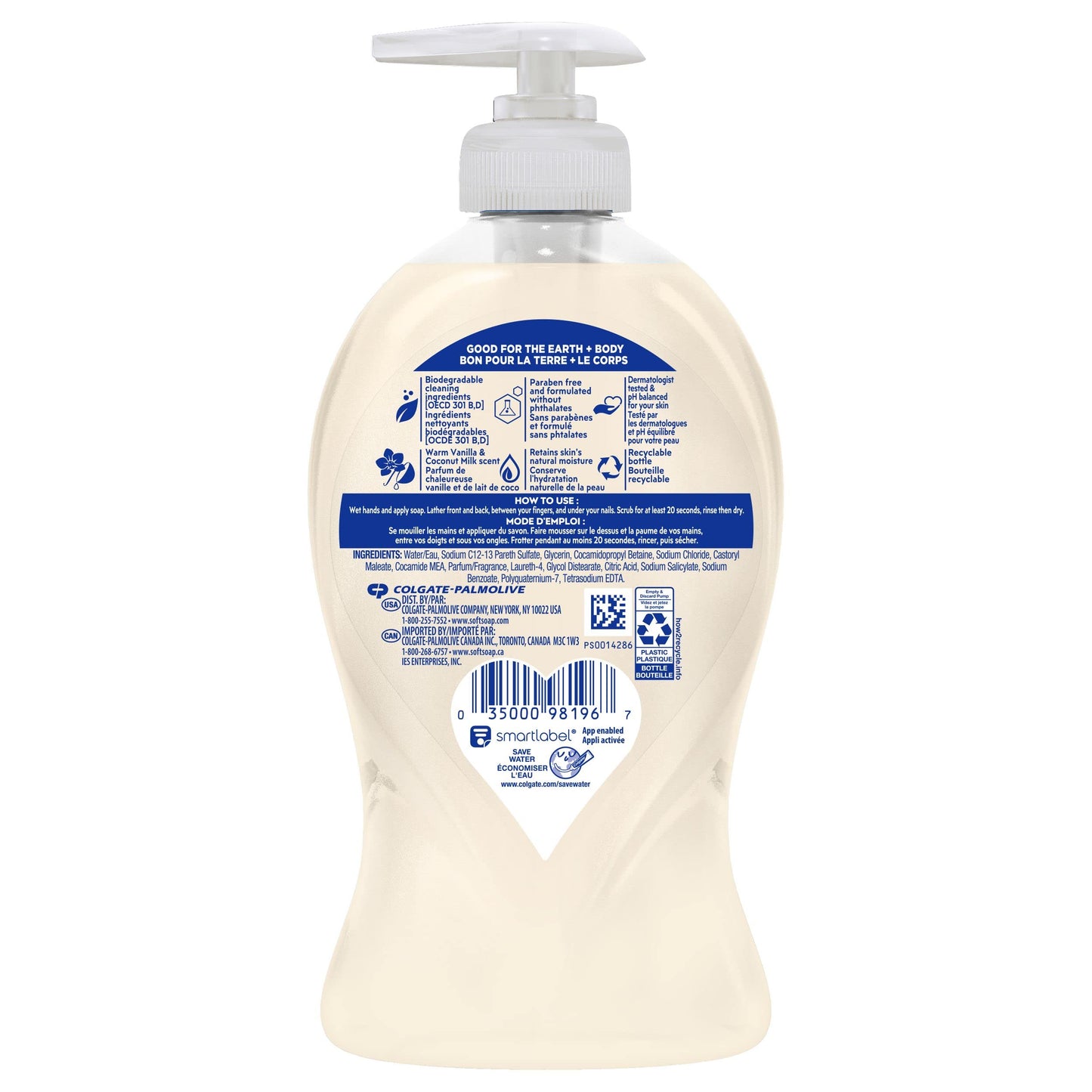 Softsoap Deeply Moisturizing Liquid Hand Soap Pump Warm Coconut Milk, Vanilla, 11.25 Fl Oz