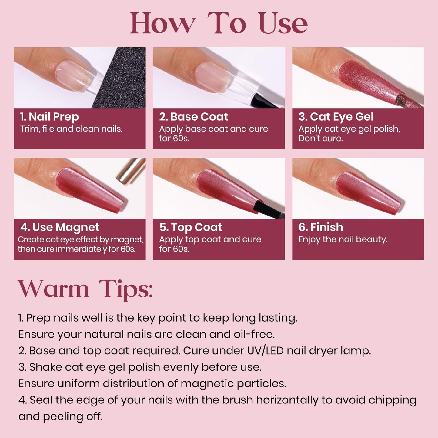 MIZHSE Cat Eye Gel Nail Polish: Red Magnetic Gel Polish with Magnet Stick, Maillard Style Magic Effect Galaxy Shimmer Glitter Holographic Nail Gel Soak Off Nail Art Salon Manicure Home