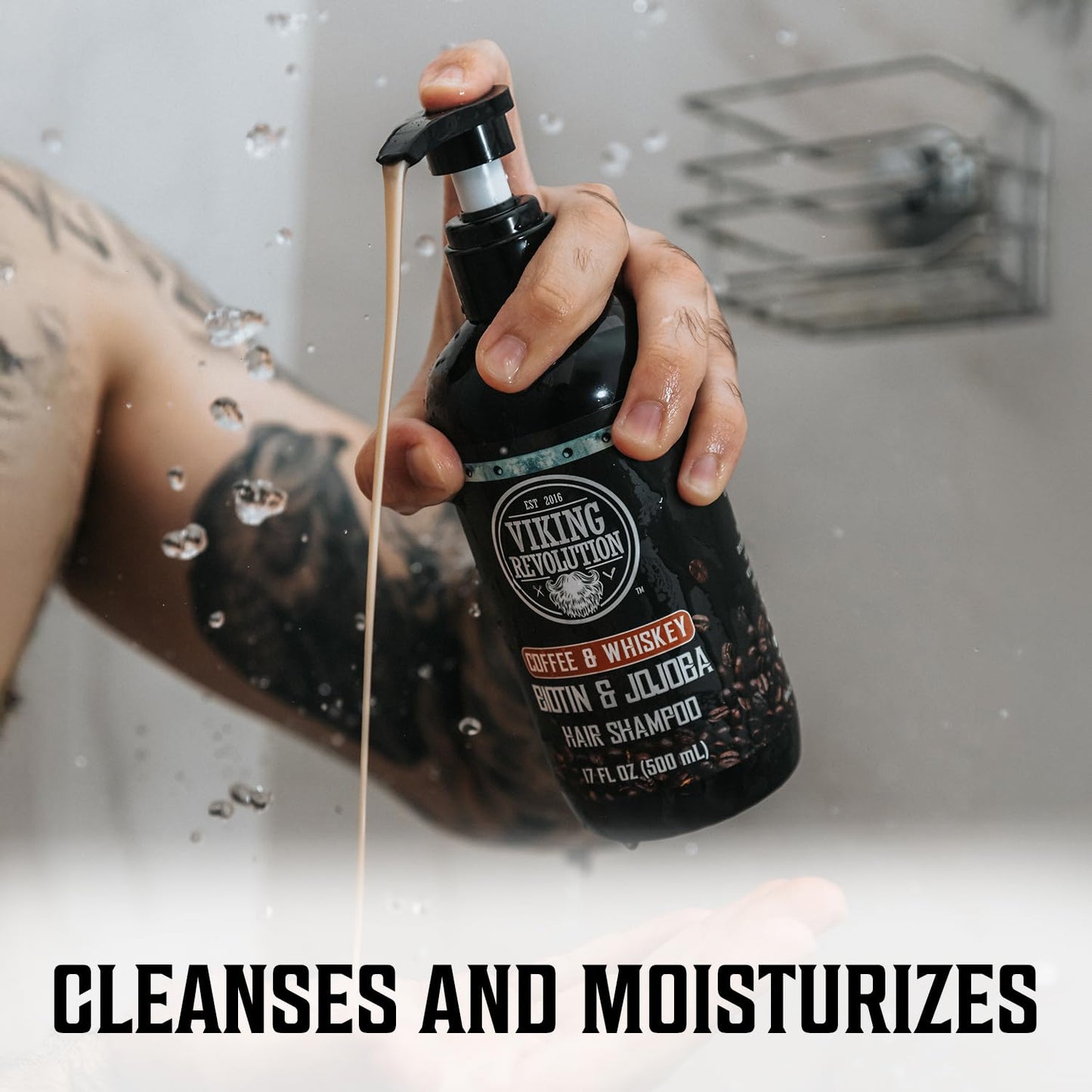 Viking Revolution Men's Shampoo & Conditioner Set - Biotin & Jojoba Oil for Healthy Hair | 17 Oz