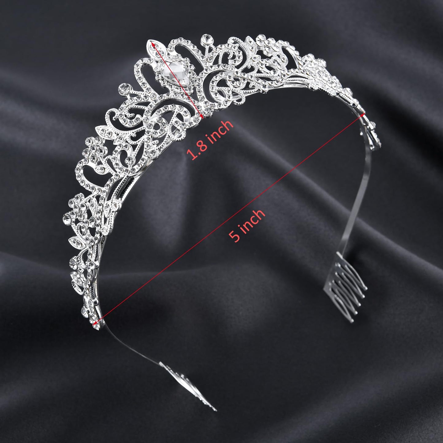 Silver Tiara for Girls, Birthday Gift Tiara Women Crown Princess Fairy Crowns Bride Headband Bridal Queen Wedding Prom Pageant Party Bridal Hair Accessories