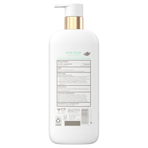 Dove Acne Clear Serum Body Wash - Salicylic Acid Formula for Troubled Skin | 18.5 Fl Oz